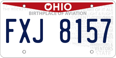OH license plate FXJ8157