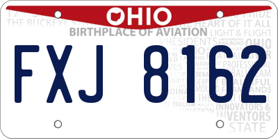 OH license plate FXJ8162
