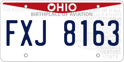 OH license plate FXJ8163