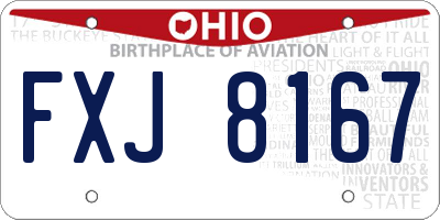 OH license plate FXJ8167