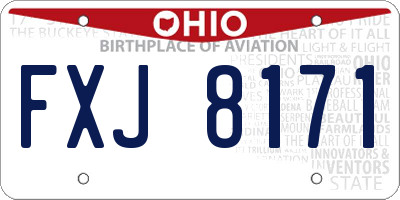 OH license plate FXJ8171