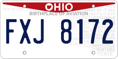 OH license plate FXJ8172