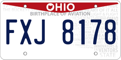 OH license plate FXJ8178