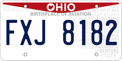 OH license plate FXJ8182