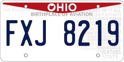OH license plate FXJ8219