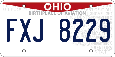OH license plate FXJ8229