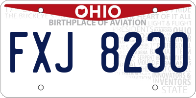 OH license plate FXJ8230