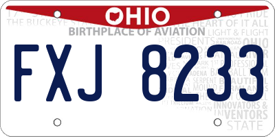 OH license plate FXJ8233