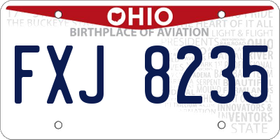 OH license plate FXJ8235
