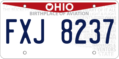 OH license plate FXJ8237