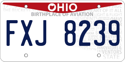 OH license plate FXJ8239