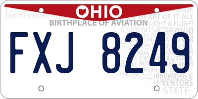 OH license plate FXJ8249
