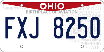 OH license plate FXJ8250