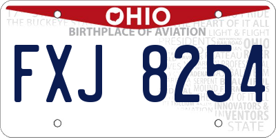 OH license plate FXJ8254