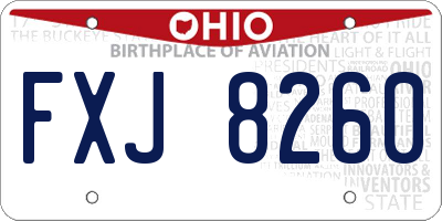 OH license plate FXJ8260
