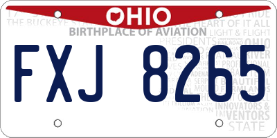 OH license plate FXJ8265