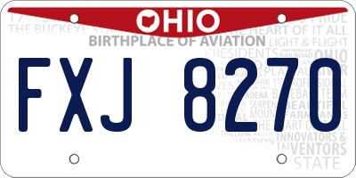 OH license plate FXJ8270