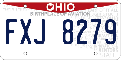 OH license plate FXJ8279