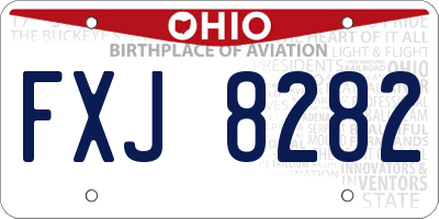 OH license plate FXJ8282