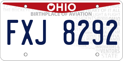 OH license plate FXJ8292