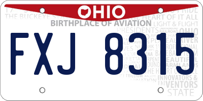 OH license plate FXJ8315