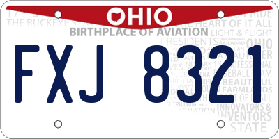 OH license plate FXJ8321