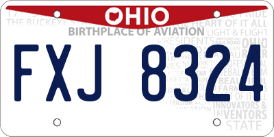 OH license plate FXJ8324