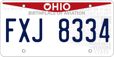 OH license plate FXJ8334
