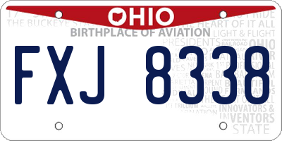 OH license plate FXJ8338