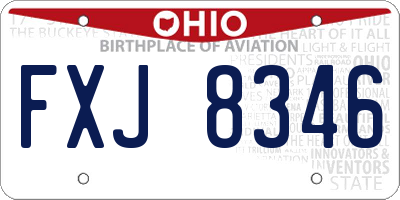 OH license plate FXJ8346