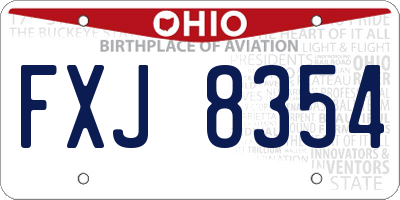 OH license plate FXJ8354
