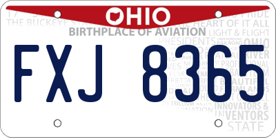 OH license plate FXJ8365
