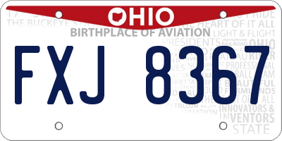 OH license plate FXJ8367