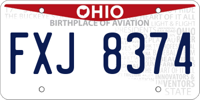 OH license plate FXJ8374