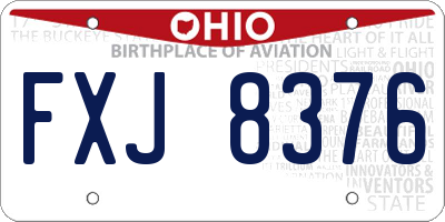OH license plate FXJ8376