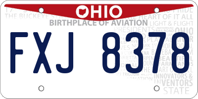OH license plate FXJ8378
