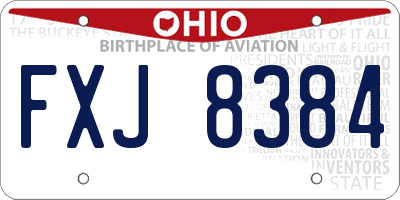 OH license plate FXJ8384