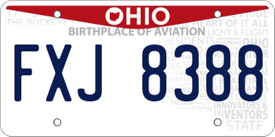 OH license plate FXJ8388