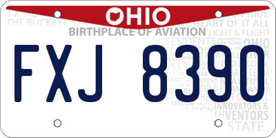 OH license plate FXJ8390