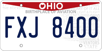 OH license plate FXJ8400