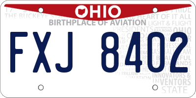 OH license plate FXJ8402