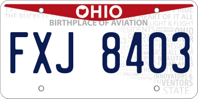 OH license plate FXJ8403