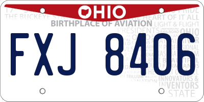 OH license plate FXJ8406