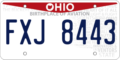 OH license plate FXJ8443