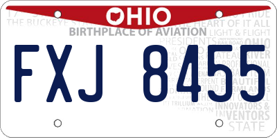 OH license plate FXJ8455