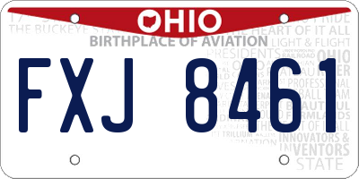 OH license plate FXJ8461