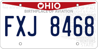 OH license plate FXJ8468