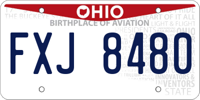OH license plate FXJ8480