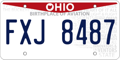 OH license plate FXJ8487