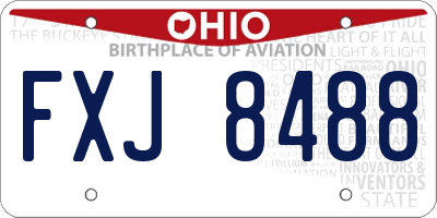 OH license plate FXJ8488